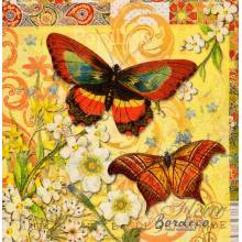 Serwetka decoupage firmy PUNCH STUDIO motyle dwa 25x25cm